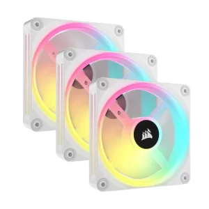 Bộ 3 quạt Corsair iCUE LINK QX120 RGB kèm iCUE LINK Hub White (CO-9051006-WW)
