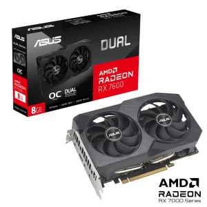 Card màn hình ASUS Dual Radeon RX 7600 V2 OC Edition 8GB GDDR6 (DUAL-RX7600-O8G-V2)